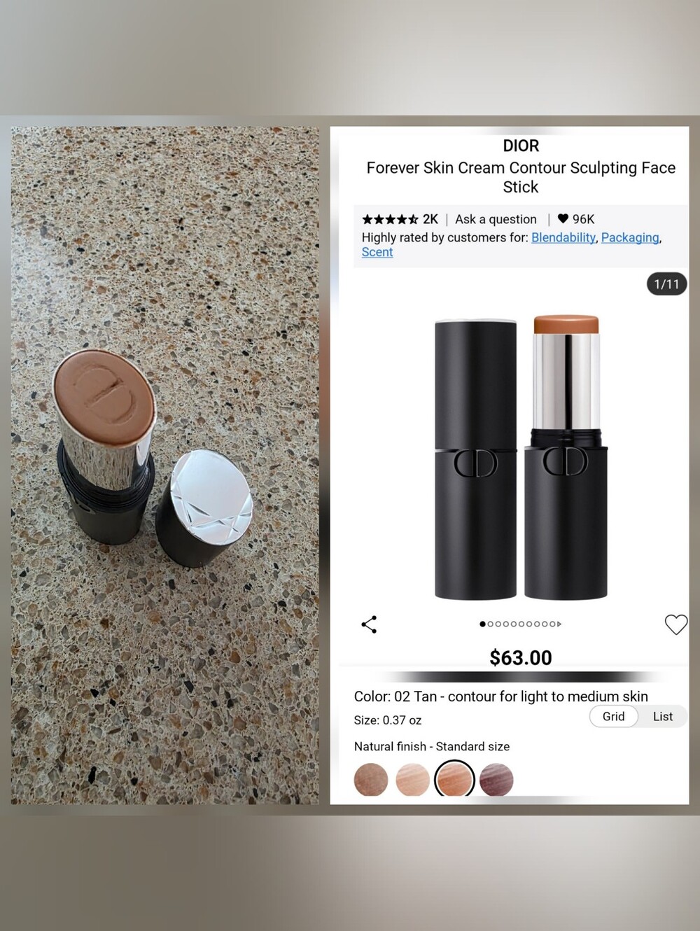 Contour stick - tan